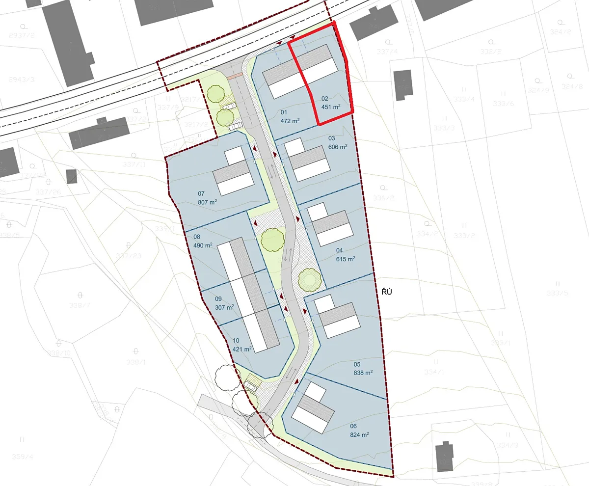 Prodej stavebního pozemku 411 m²